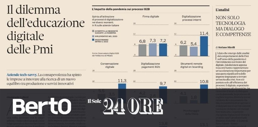 BertO esempio di competenza digitale nell'articolo de Il Sole 24 Ore a firma di Stefano Micelli